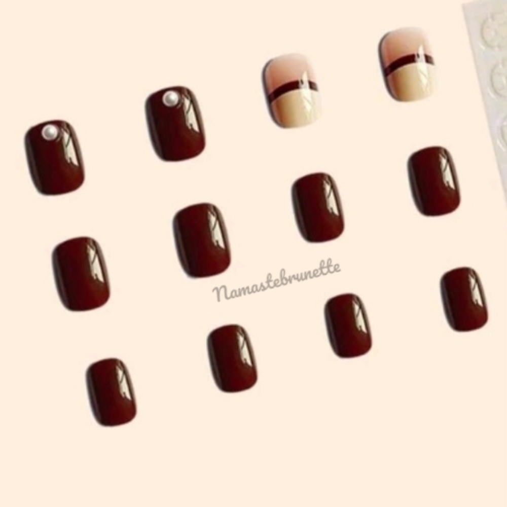 2/$16 Brown Plaid Press On Nails - Picture 2 of 12